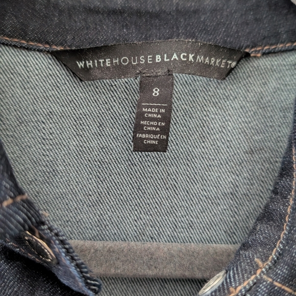 White House Black Market Dark Denim Midi Dress - Picture 3 of 3